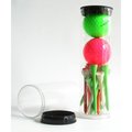 Visipak PermaSeal Pak-TW--1.750-0.012-PETG-CLEAR-5.750-STOCK-2 GOLF BALL TUBE W/TEE-FITS 2 BALLS-AND 2-1/8" 853848